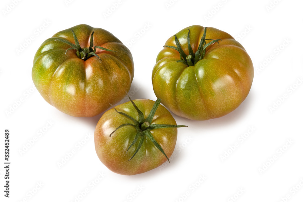 Green Tomatoes from Italy – Isolated on White Background Green Tomatoes from Italy – Isolated on White Background