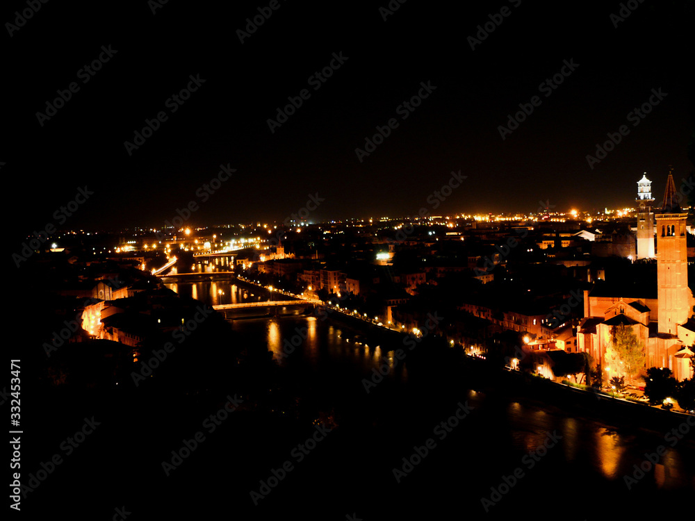 Verona at Night from the mountain view