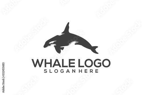whale logo design vector abstract illustrator modern