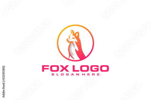 fox logo design vector abstract illustrator modern
