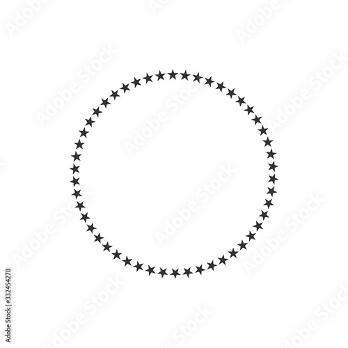 50 american states stars in circle. Stock Vector illustration isolated on white background.