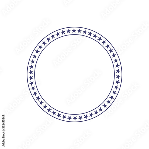 50 american states stars in circle. Stock Vector illustration isolated on white background.