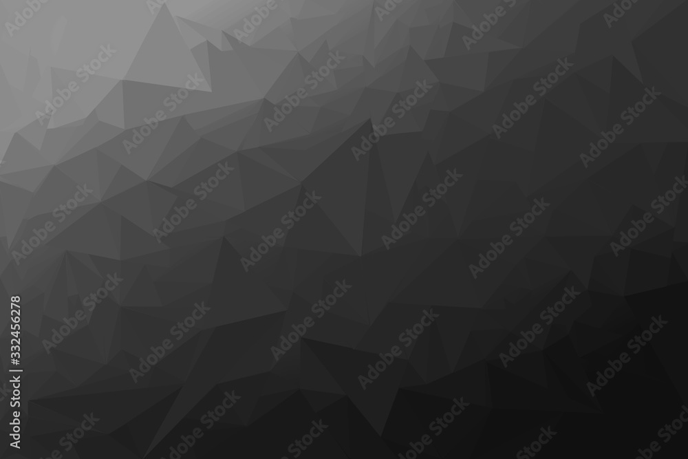 Fototapeta Abstract geometric triangles, gray and black Low Poly backgrounds