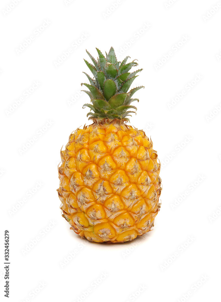 Baby pineapple isolated on white background.