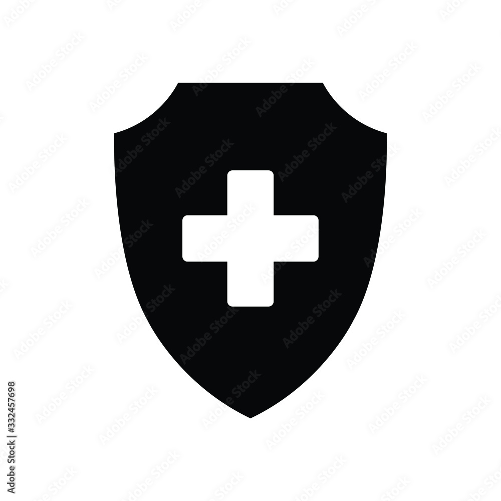 Medical shield icon. Medical protection sign Medical shield icon. Medical protection sign
