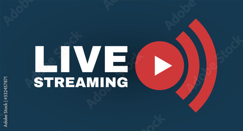 Fotografie, Obraz Live streaming logo with play button