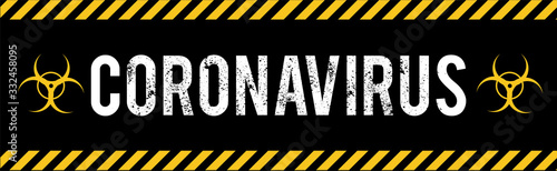 Stop Coronavirus COVID-2019 on blue background. Virus 2019-nCoV cells.