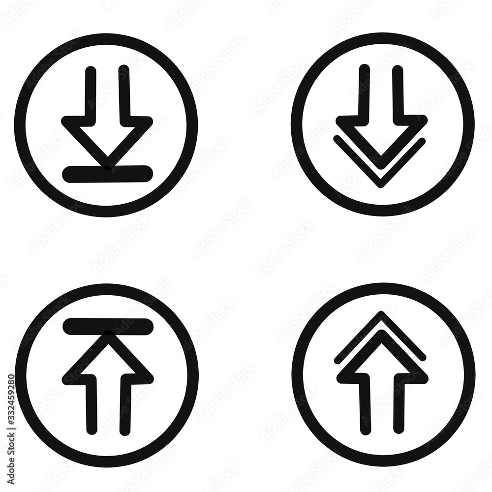 Upload and download icons with a simple design Upload and download icons with a simple design