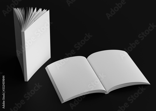 Magazine Mockup Book Cover Spread 3d Template Viz