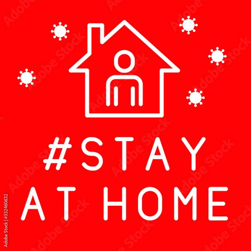 Stay at home, vector illustration