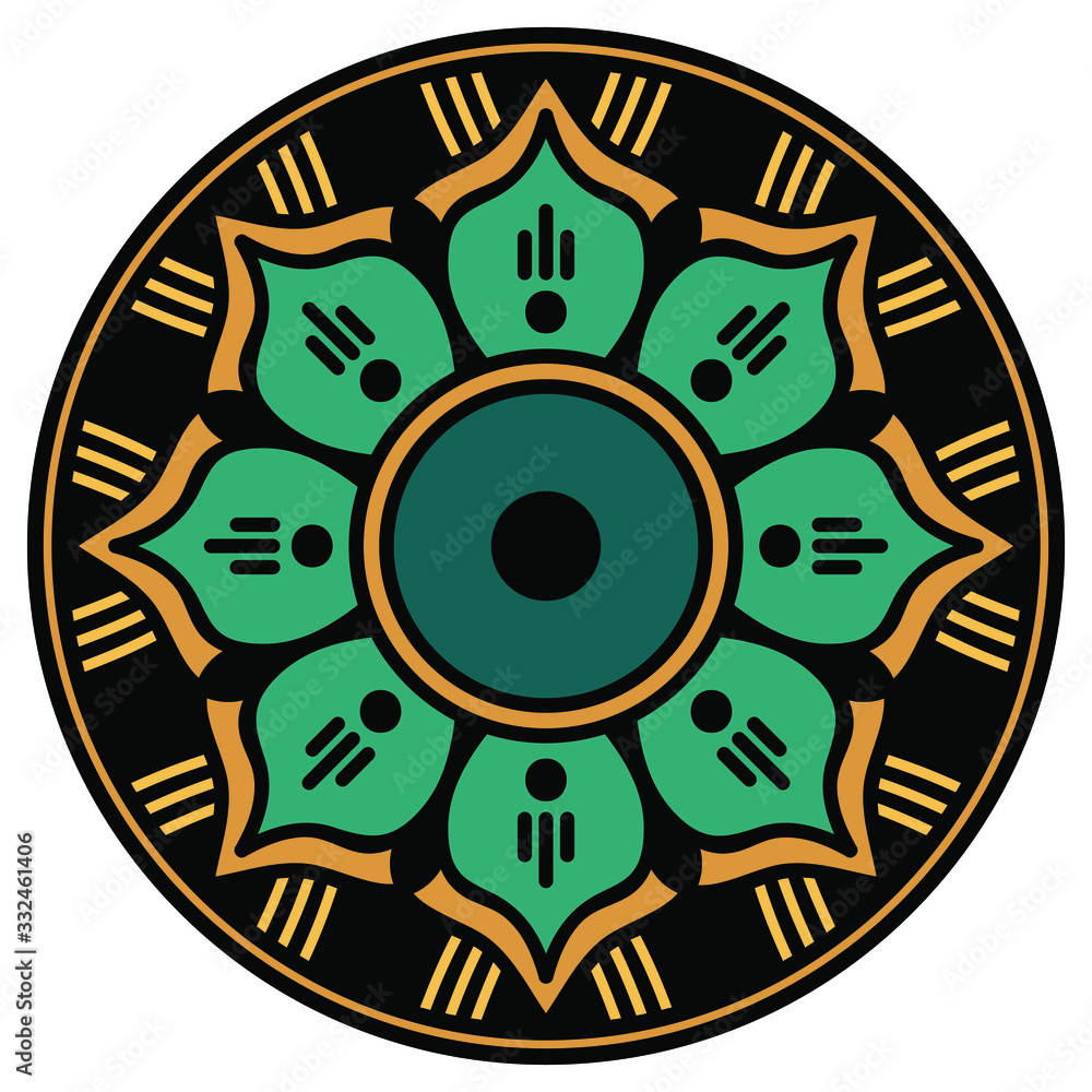 Fototapeta premium Ethnic Mandala Ornament. Arabic, Pakistan, Moroccan, Turkish, Indian, Spain motifs