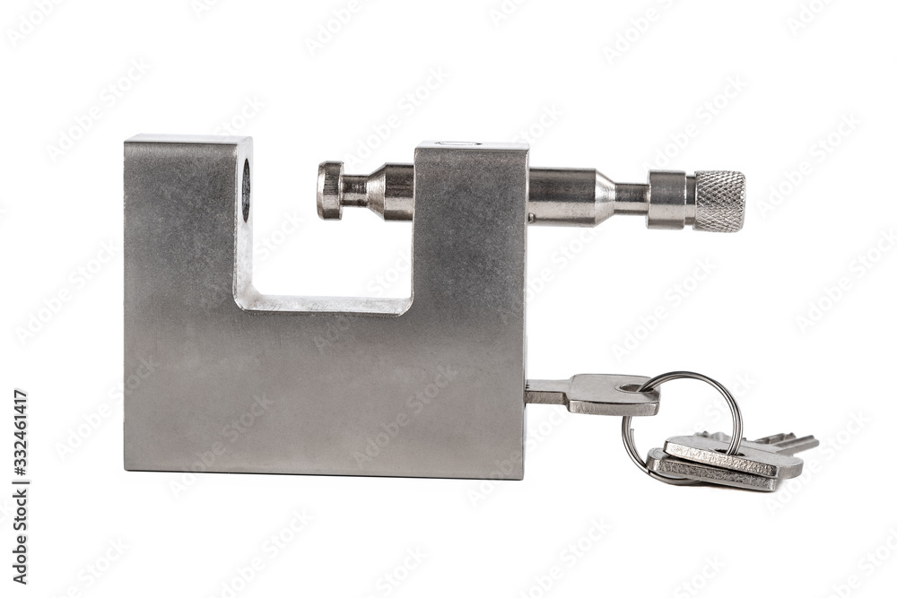 Open silver padlock isolated on white background Open silver padlock isolated on white background