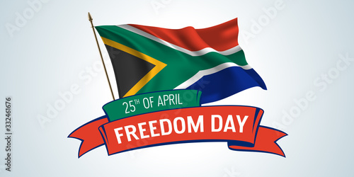 South Africa freedom day greeting card, banner with template text vector illustration