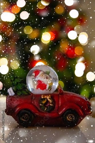 Weihnachten Baumkugel Weihnachtsmann christmas car auto santa clause