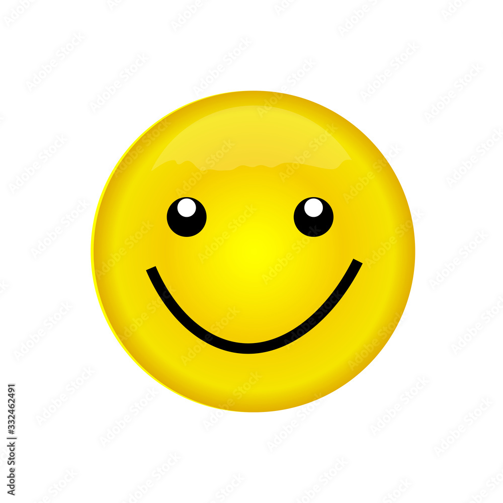 Emoticon icon, emoji isolated on white background