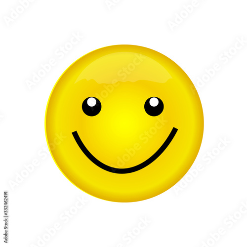 Emoticon icon, emoji isolated on white background