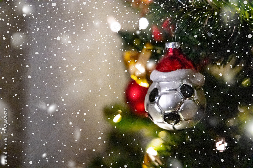 Weihnachtsbaum Baumkugel Fußball Weihnachten christmas soccer ball Stock Photo Adobe Stock