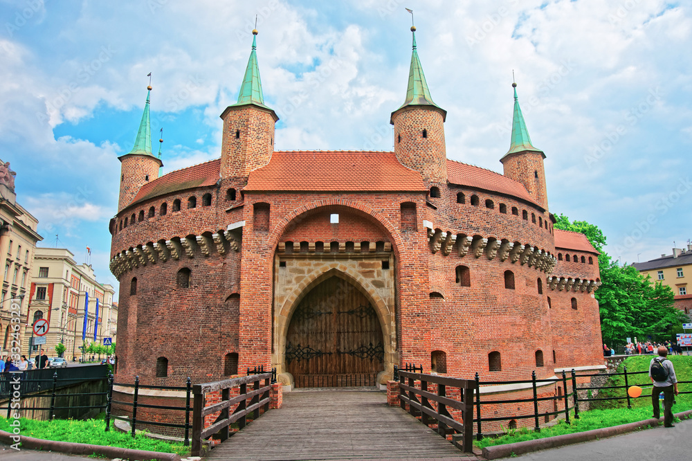 Fototapeta premium Barbican in old town of Krakow