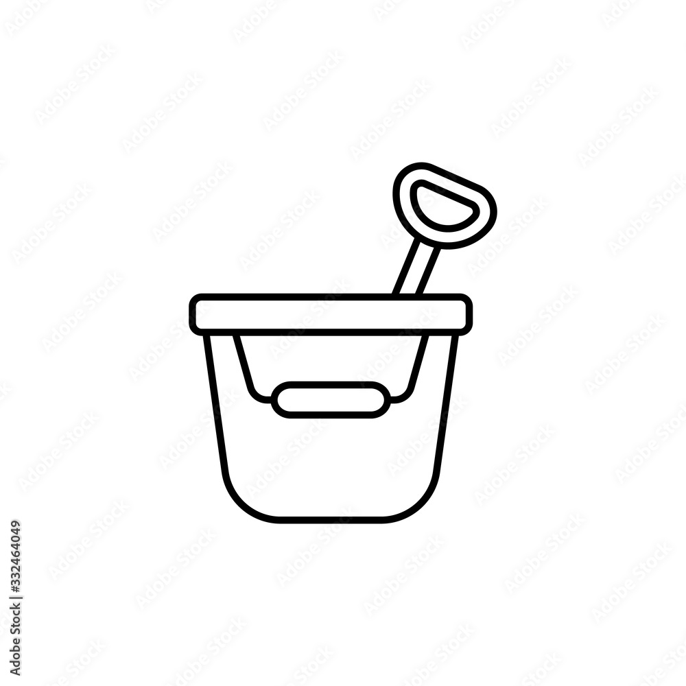 Sand bucket, toy icon. Simple line, outline vector elements of child for ui and ux, website or mobile application Sand bucket, toy icon. Simple line, outline vector elements of child for ui and ux, website or mobile application
