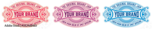Antique Organic Jam Label with Floral Elements