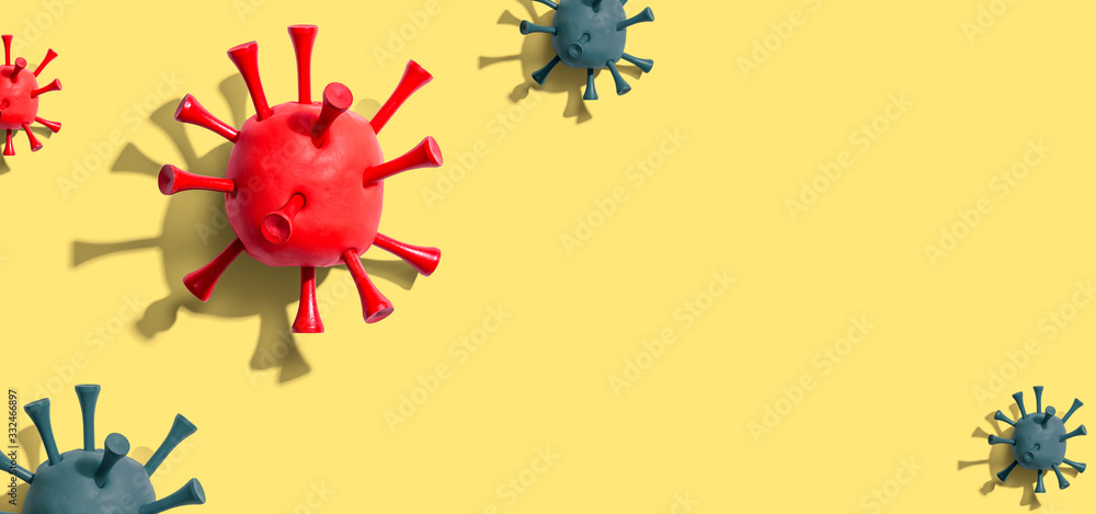 Obraz premium Viral epidemic influenza and Coronavirus Covid-19 concept