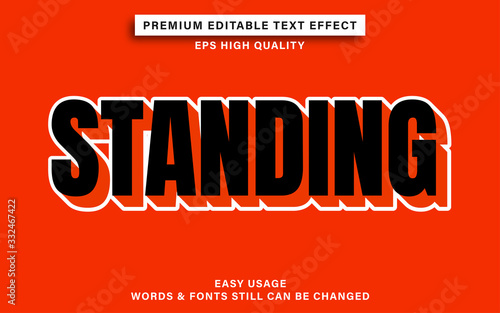 standing text effect