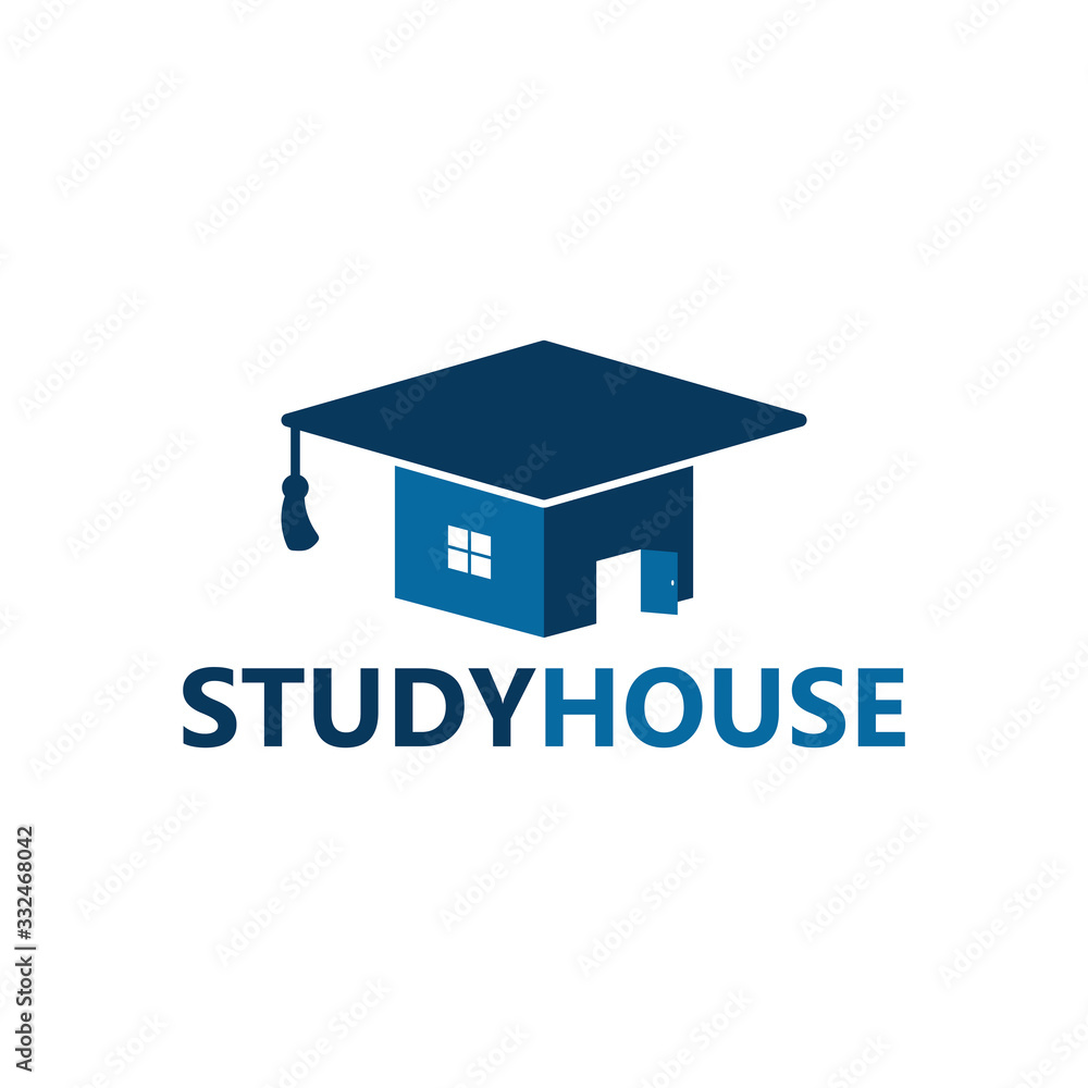 Study House Logo Template Design Stock Vector | Adobe Stock