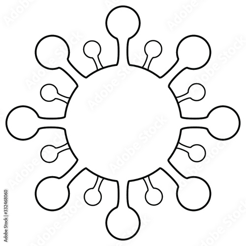 Corona virus silhouette on a white background