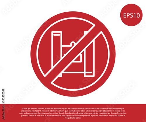 Red Say no to plastic bags poster icon isolated on white background. Disposable cellophane and polythene package prohibition sign. Vector Illustration