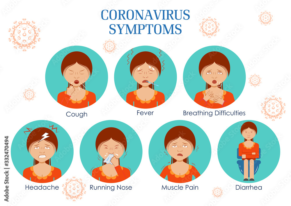 illustration of medical background showing symptoms of deadly Novel Coronavirus 19 epidemic outbreak illustration of medical background showing symptoms of deadly Novel Coronavirus 19 epidemic outbreak