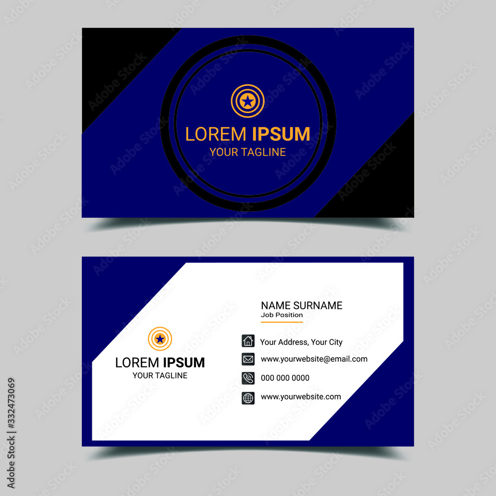 Modern Simple Professional Creative and Clean Double-sided Business Card Template. Flat Design Vector Illustration. Stationery Design. Modern Simple Professional Creative and Clean Double-sided Business Card Template. Flat Design Vector Illustration. Stationery Design.