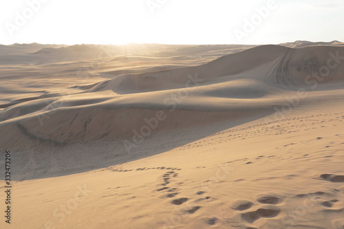 View of the Ica desert  imposing large and infinite seen from the Huacachina. Ica-Peru