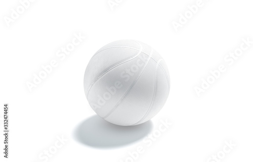 Blank white rubber basketball ball mockup  side view