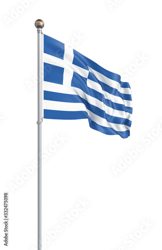 Greece flag. Waving flag of Greece 3d illustration. Athens - Illustration.