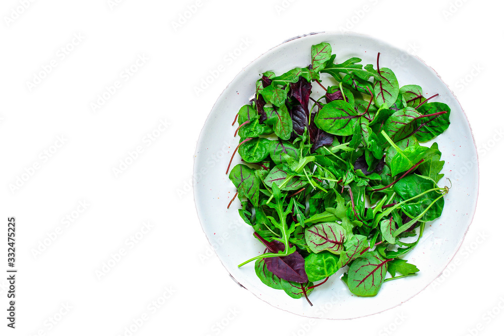 Healthy salad, leaves mix salad (mix micro greens, juicy snack) keto or paleo menu recipe. food background, copy space for text Healthy salad, leaves mix salad (mix micro greens, juicy snack) keto or paleo menu recipe. food background, copy space for text