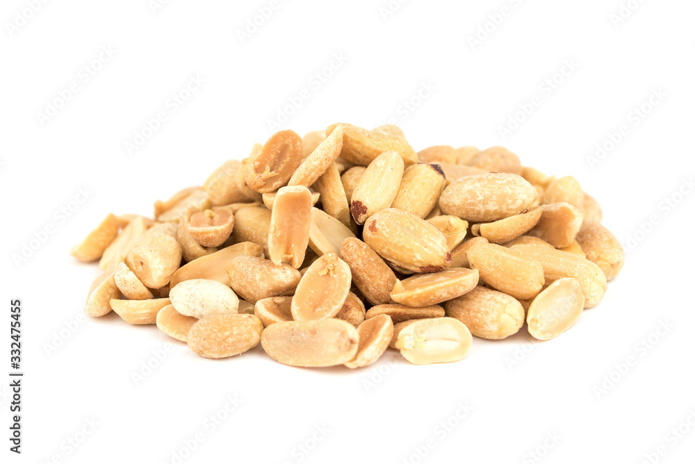 Fresh tasty peanuts isolated on the white background Fresh tasty peanuts isolated on the white background