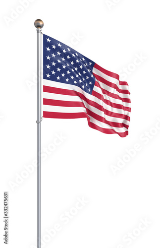 Waving USA flag. 3d illustration for your design. - 3d Illustration.