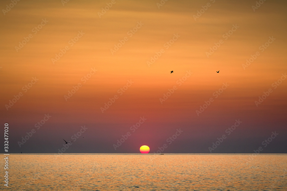 Beautiful dawn sunrise at sea. Seascape. Black Sea Beautiful dawn sunrise at sea. Seascape. Black Sea