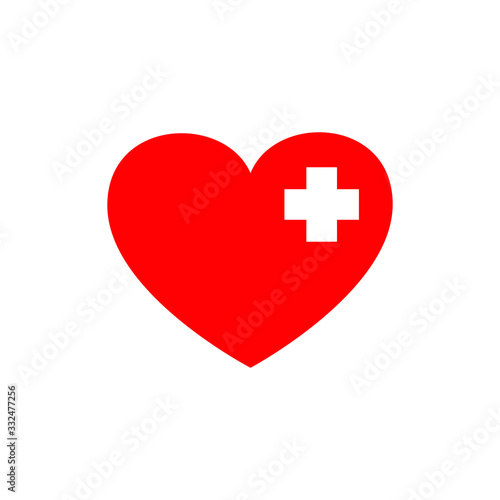 red heart cross