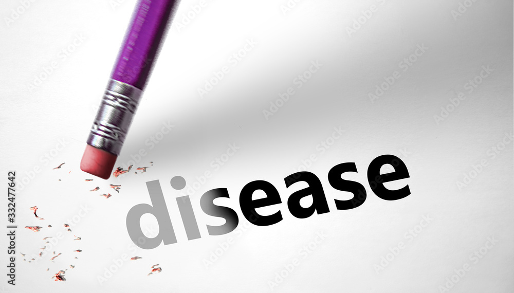 Fototapeta premium Eraser deleting the concept Disease