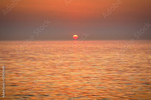 Fototapeta Naklejka Na Ścianę i Meble -  Golden sunrise at sea. Seascape. Black Sea