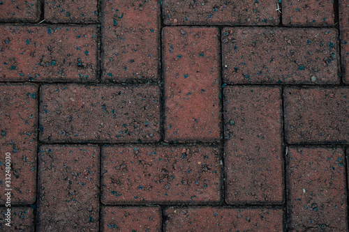 Piso intertravado de concreto vermelho