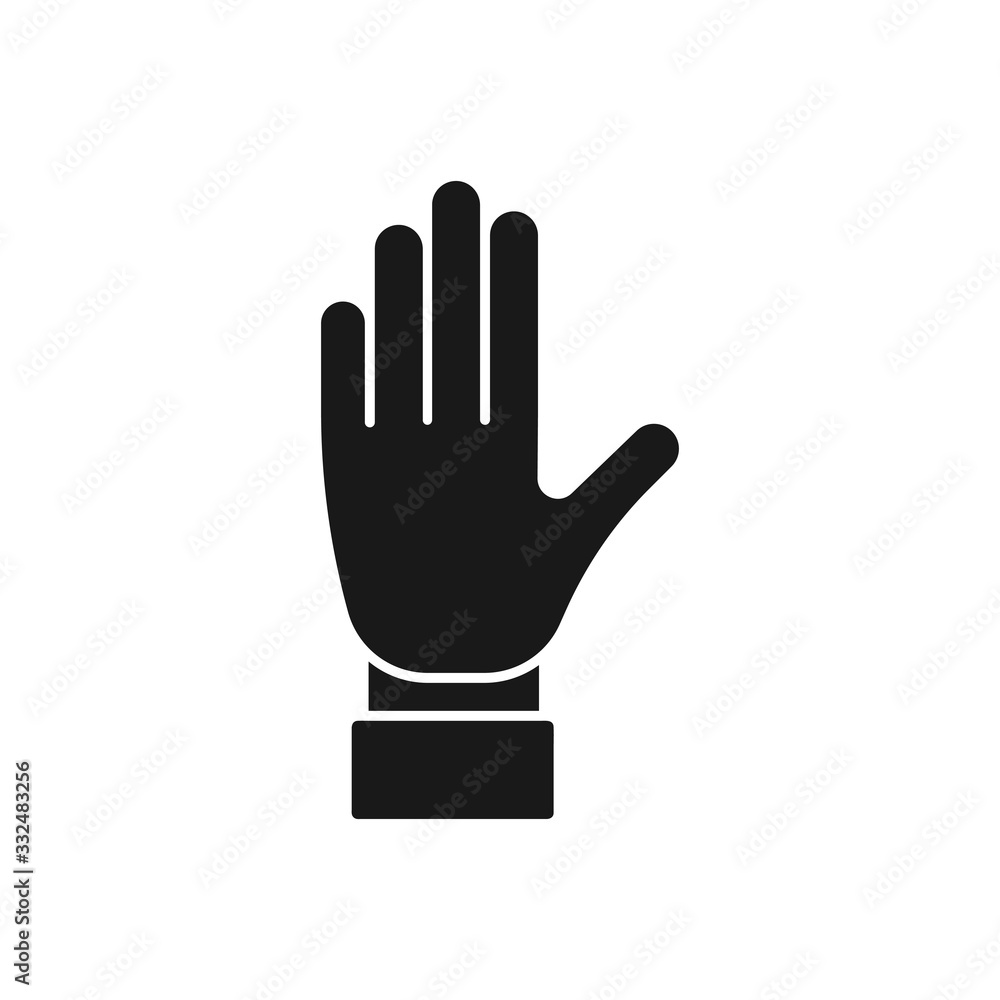 Vector stock icon on a transparent background. A raised hand. A symbol of the vows or the symbol Vector stock icon on a transparent background. A raised hand. A symbol of the vows or the symbol