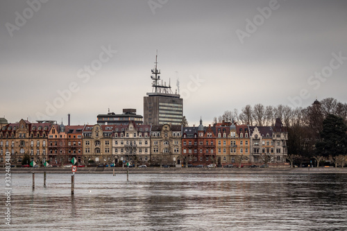 Photography Old historical buildings by the Bodensee lake in Konstanz in Germany