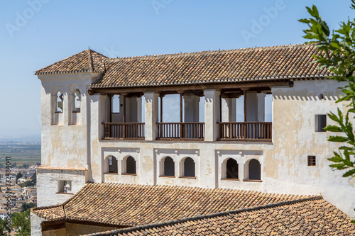 Viewpoint  to Granada city in Palacio de Generalife, Spain