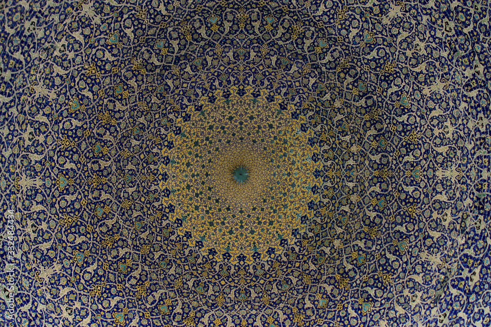 tradycyjna irańska mozaika w kształcie koła - obrazy, fototapety, plakaty 