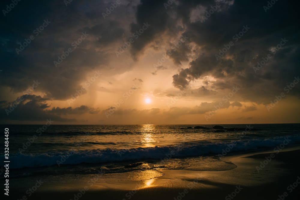 golden hour on ocean, summer evening