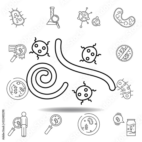 Fototapeta Naklejka Na Ścianę i Meble -  parasite animals sickness line icon. element of bacterium virus illustration icons. signs symbols can be used for web logo mobile app UI UX