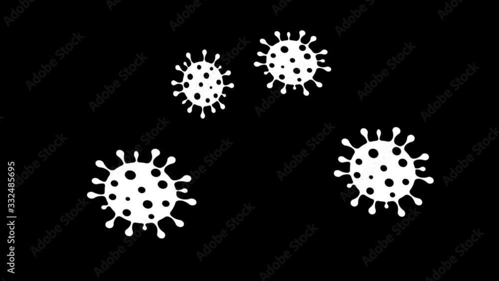 Viruses flying back and forth - animation with alpha channel - transparent background Viruses flying back and forth - animation with alpha channel - transparent background