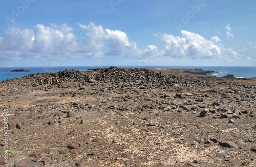 Clouds over the water as seen from the plateaus of Djeu in Cabo Verde